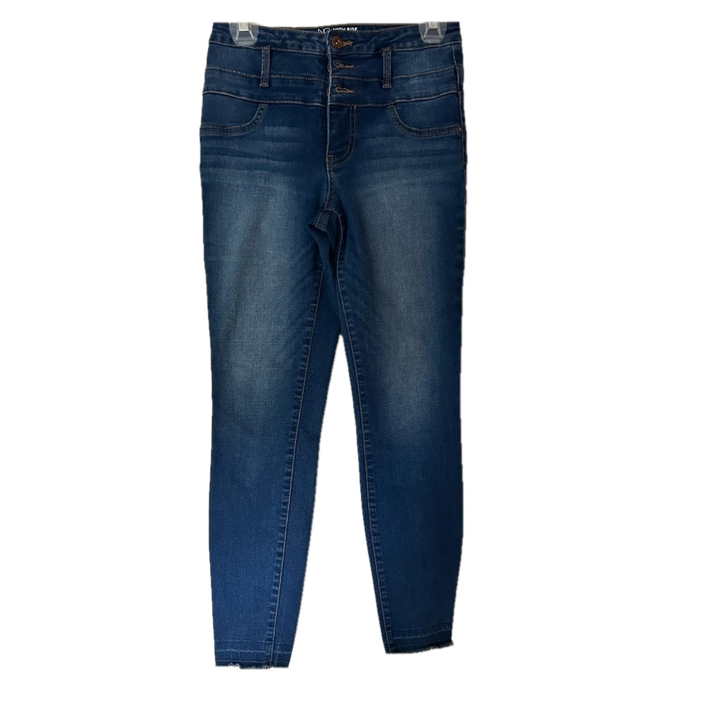 No Boundaries Women's High Rise Sculpting Skinny Dark Wash Blue Jeans Size 9